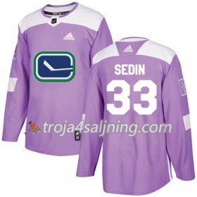 Vancouver Canucks tröja Henrik Sedin 33 Adidas 2017-2018 Lila Fights Cancer Practice Authentic - NHL Tröjor Herr